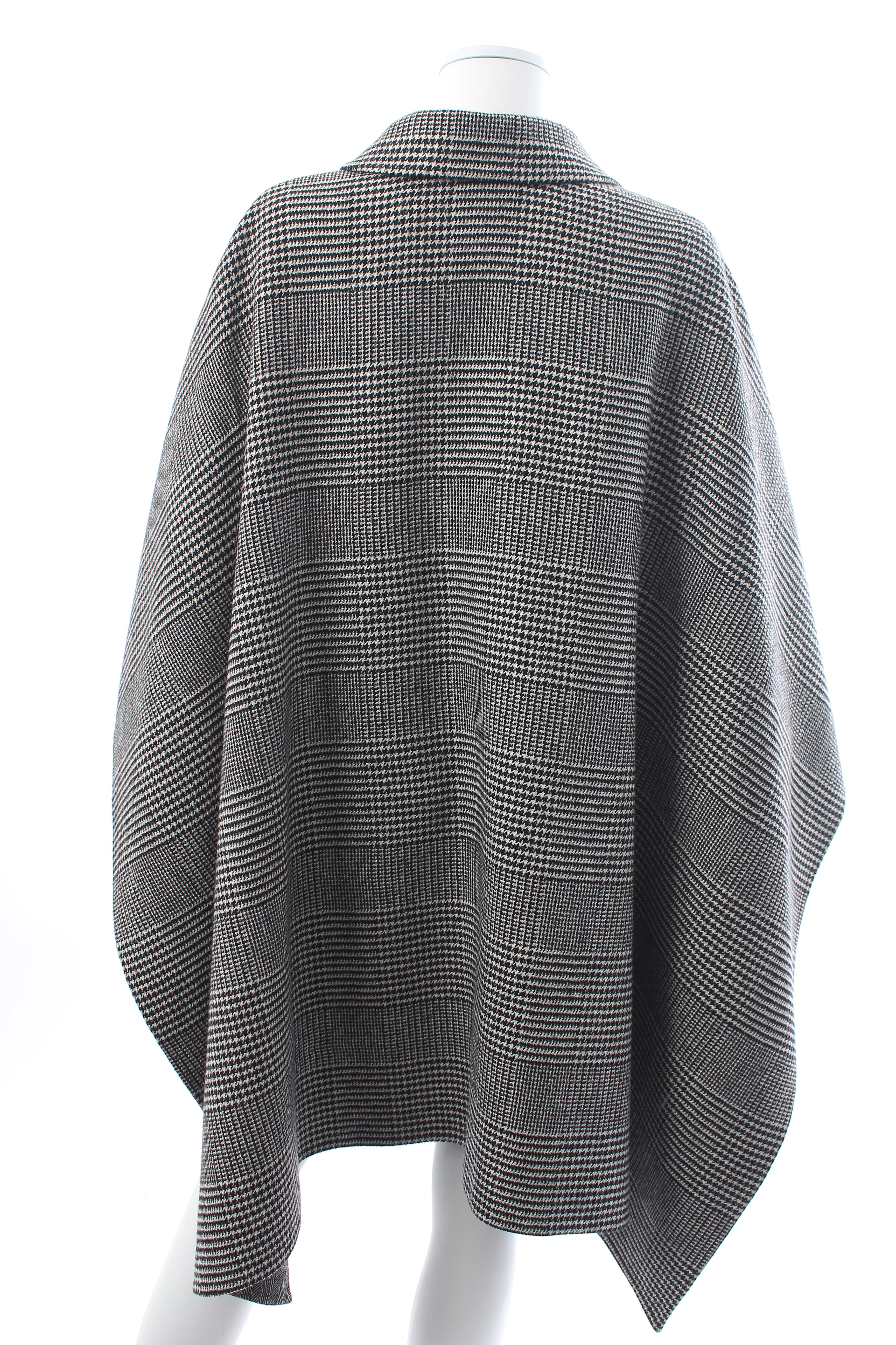 Ermanno Scervino Prince of Wales Check Wool-Blend Cape Coat