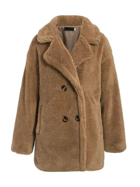 Faux Fur Coat - Brown