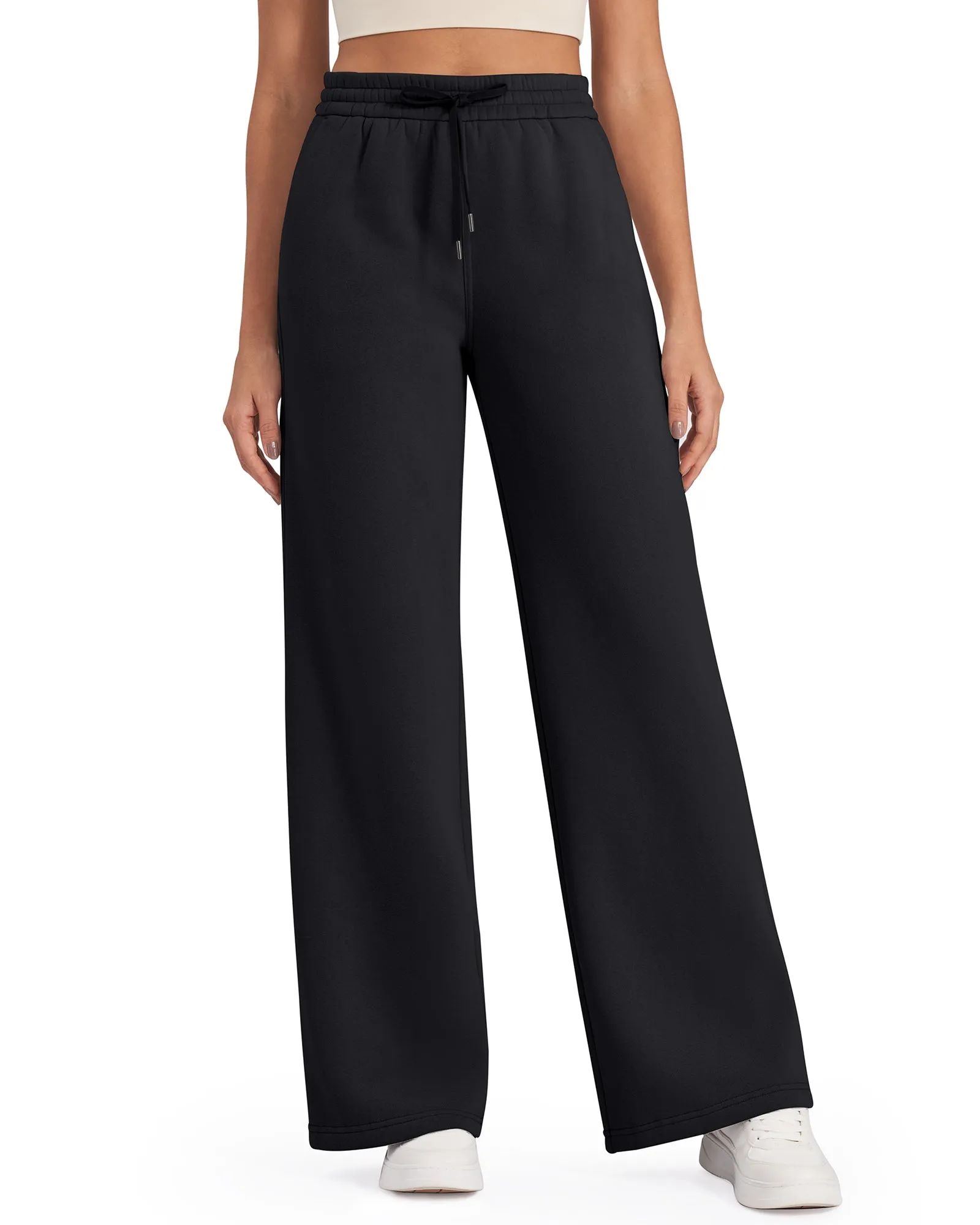 Fleece Lined Drawstring High-Waist Pants 31