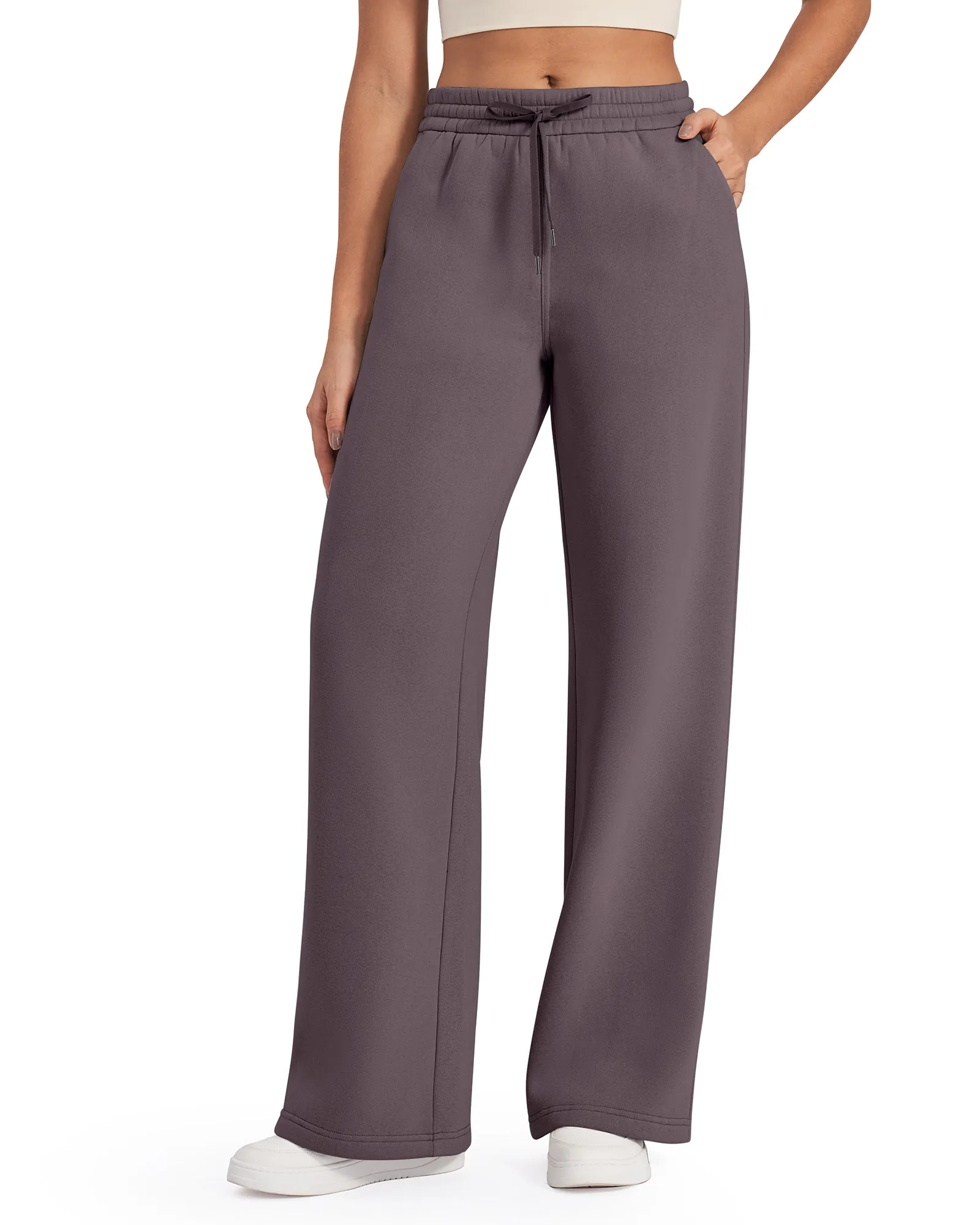 Fleece Lined Drawstring High-Waist Pants 31