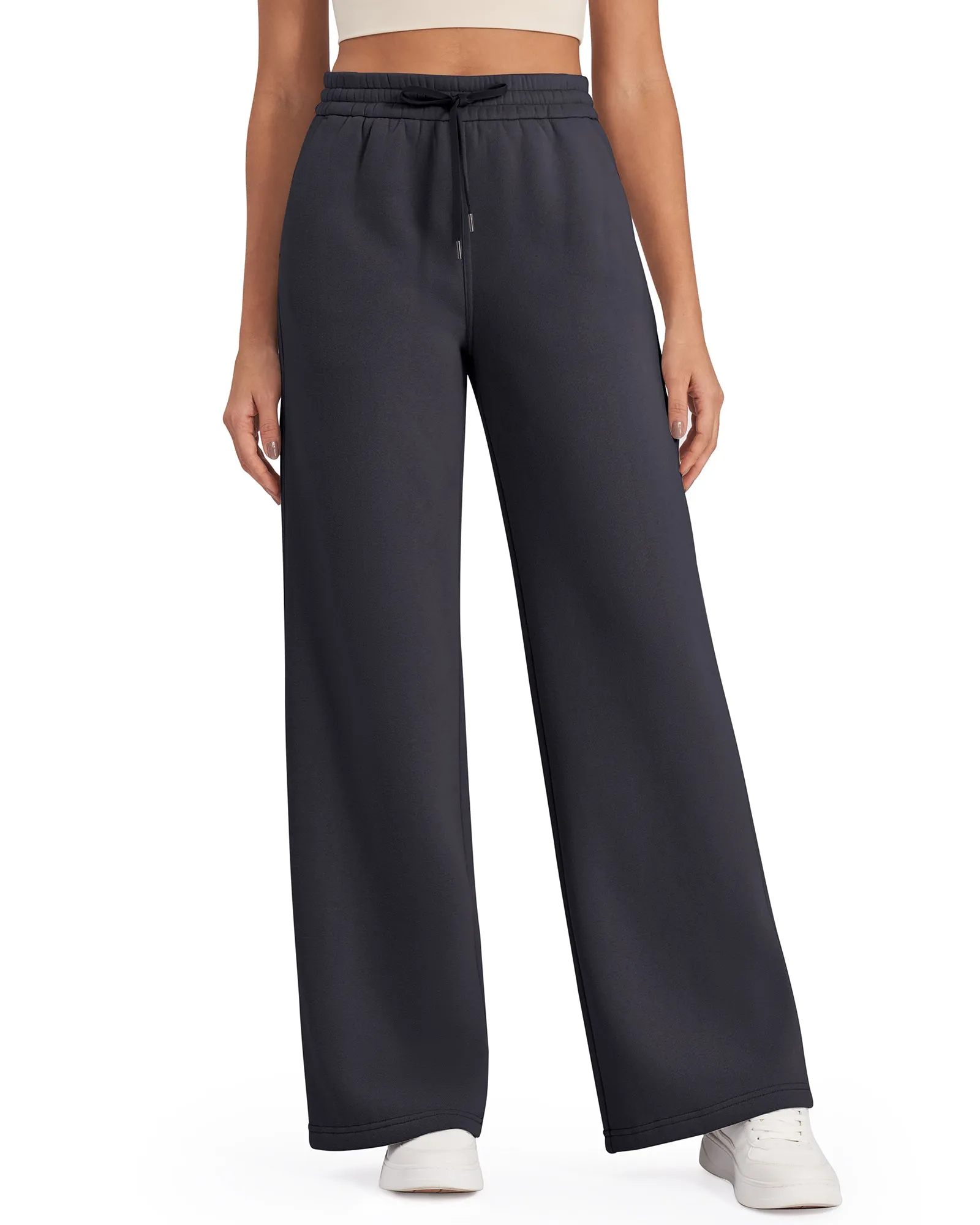 Fleece Lined Drawstring High-Waist Pants 31