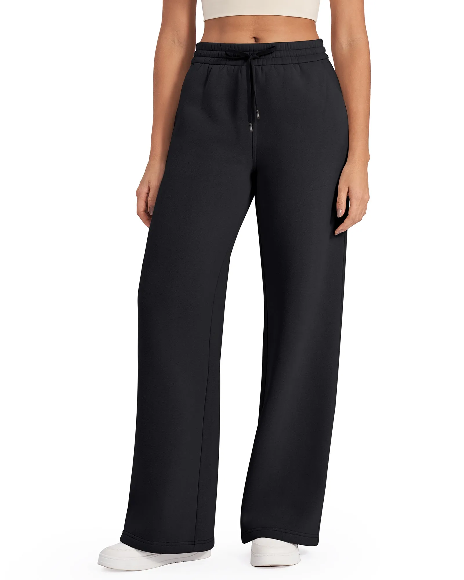 Fleece Lined Drawstring High-Waist Pants 31