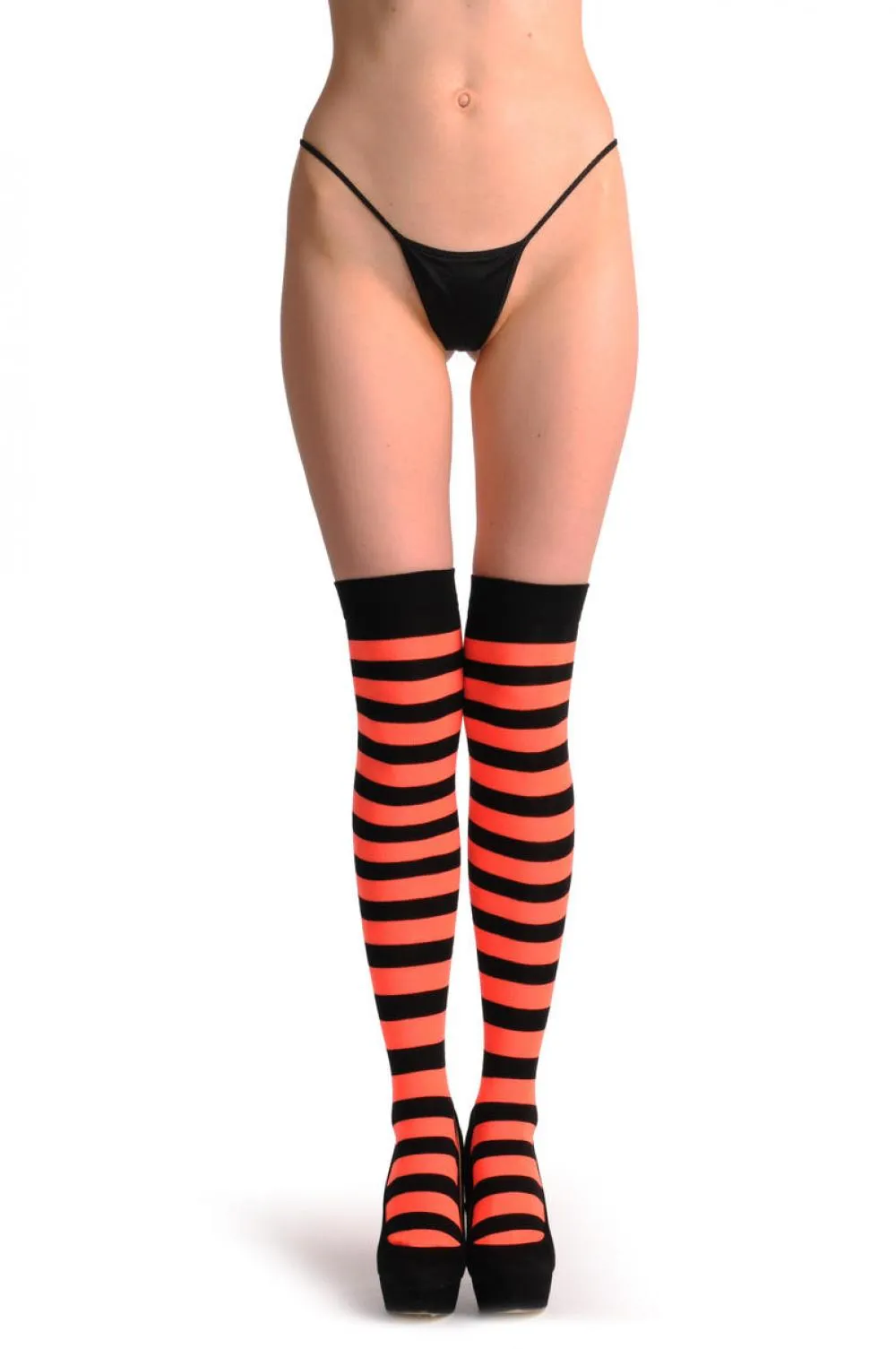 Fluorescent Orange & Black Stripes