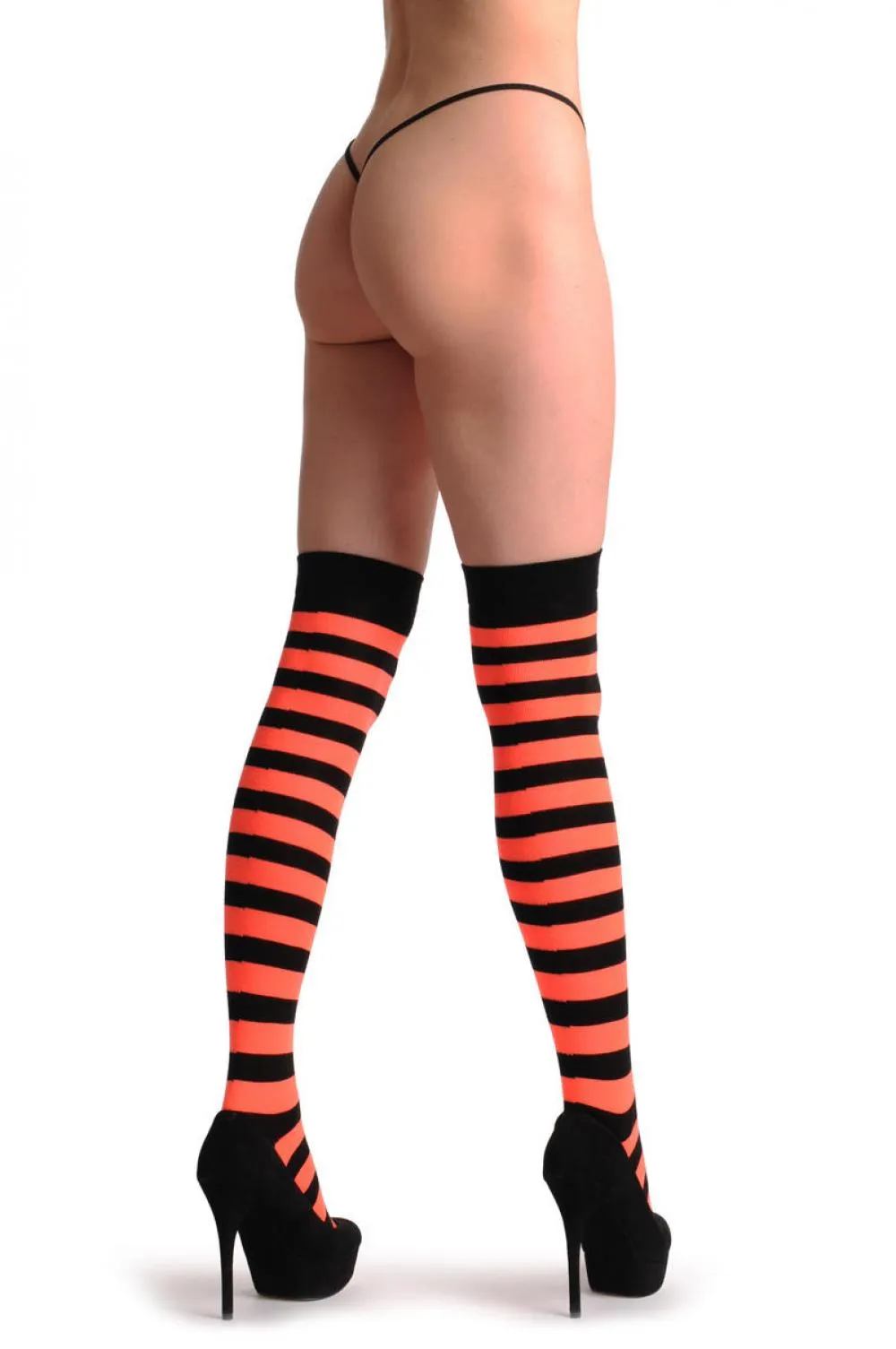 Fluorescent Orange & Black Stripes