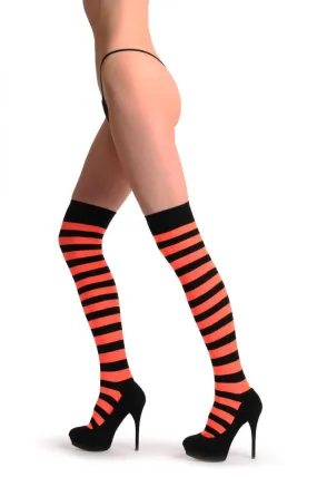 Fluorescent Orange & Black Stripes