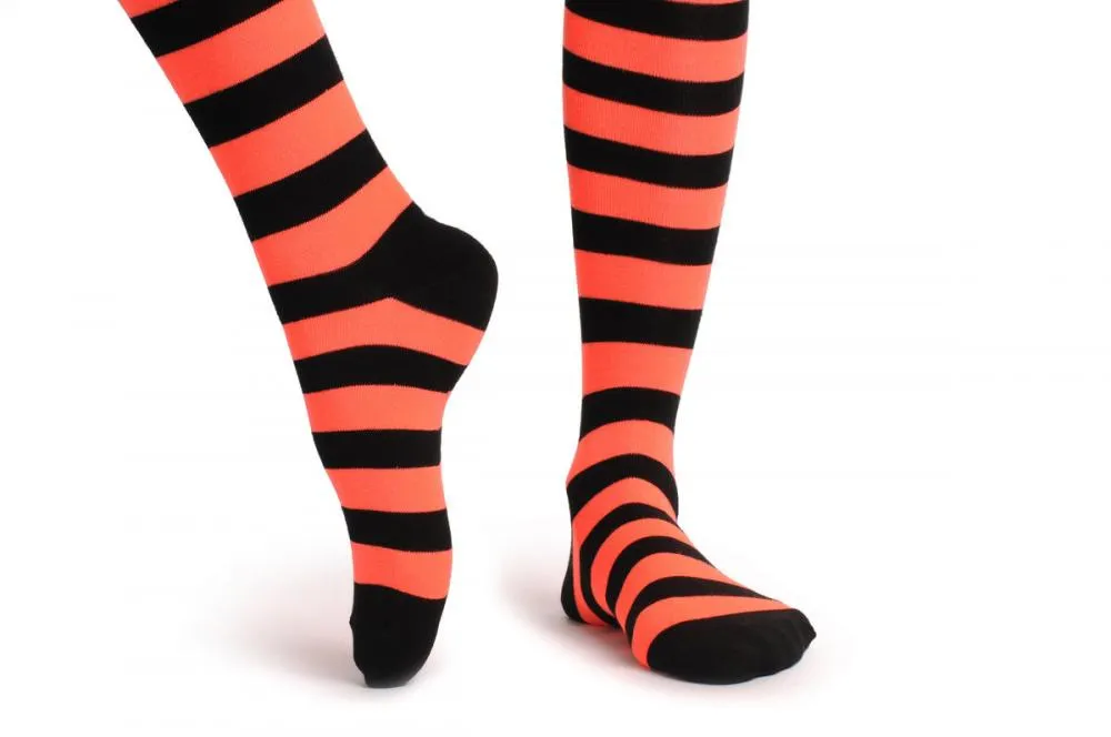 Fluorescent Orange & Black Stripes