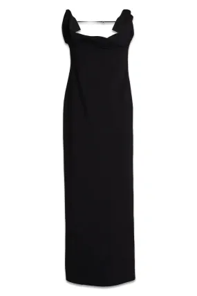 Fold-over Twist-front Stretch-knit Maxi Dress