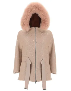 Fur Hood Bracelet Sleeve Coat