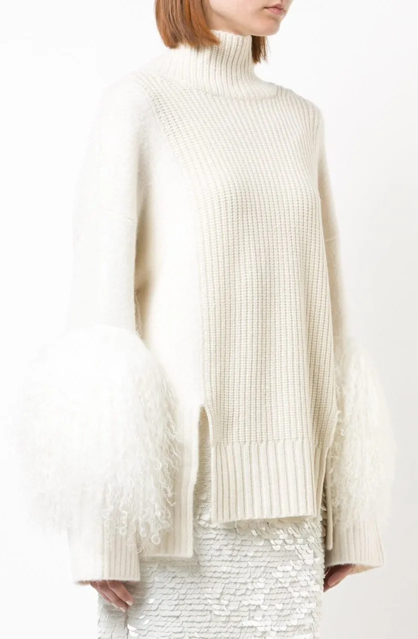 Fur Sleeve Sweater