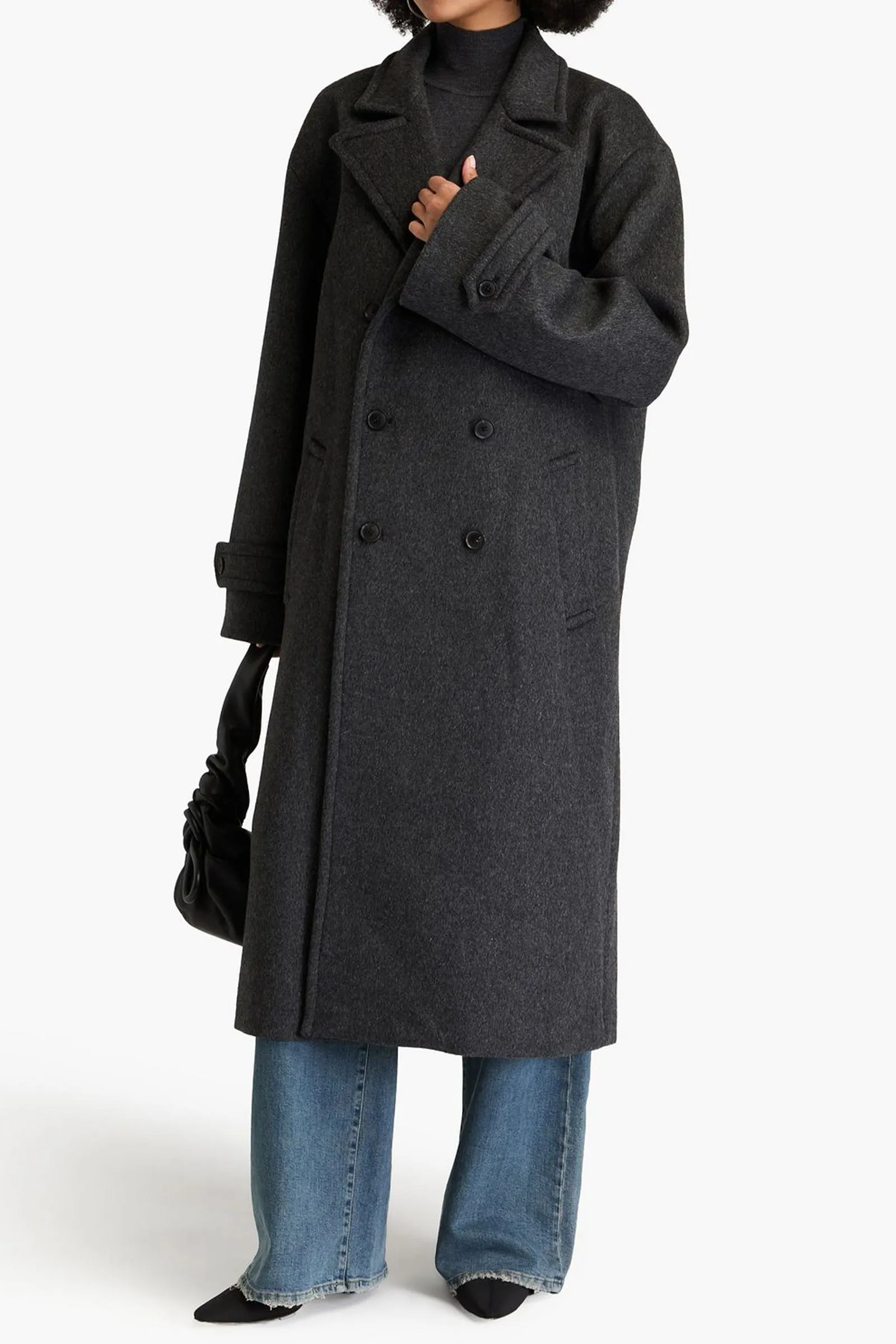 Georgio Double-Breasted Brushed Wool-Felt Coat