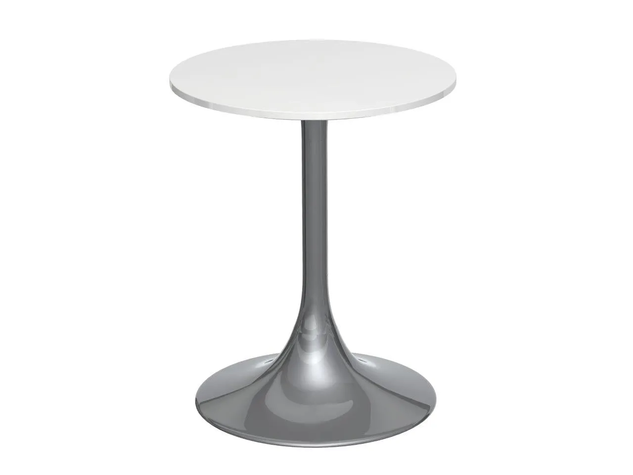 Gillmore Space Swan Circular Side Table Gloss White Top