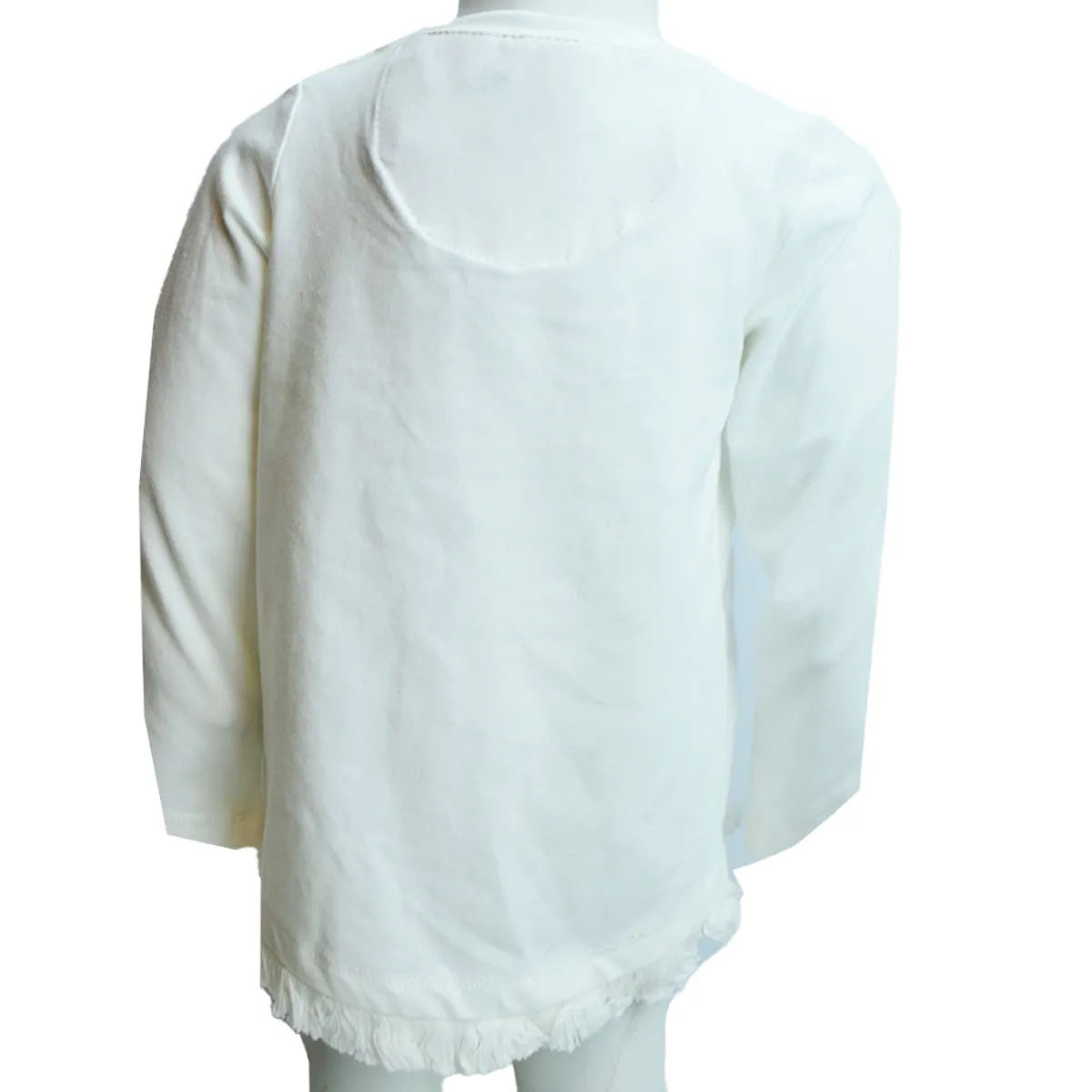 Girls Off-White Top | With Thready Hem | Age 12-24 Months