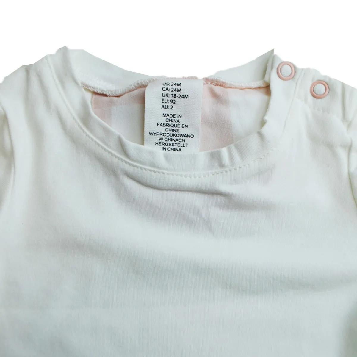 Girls Off-White Top | With Thready Hem | Age 12-24 Months