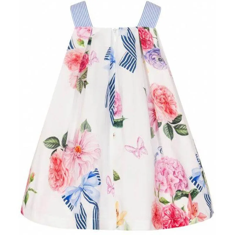 Girls White Floral Dress