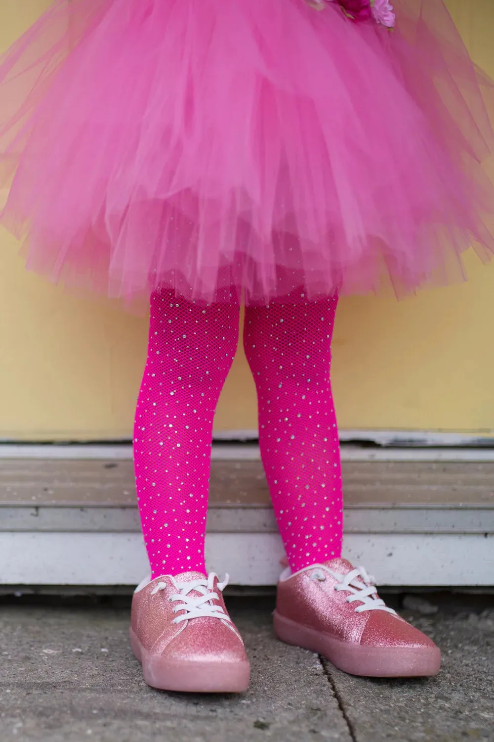 Great Pretenders Rhinestone Tights - Hot Pink