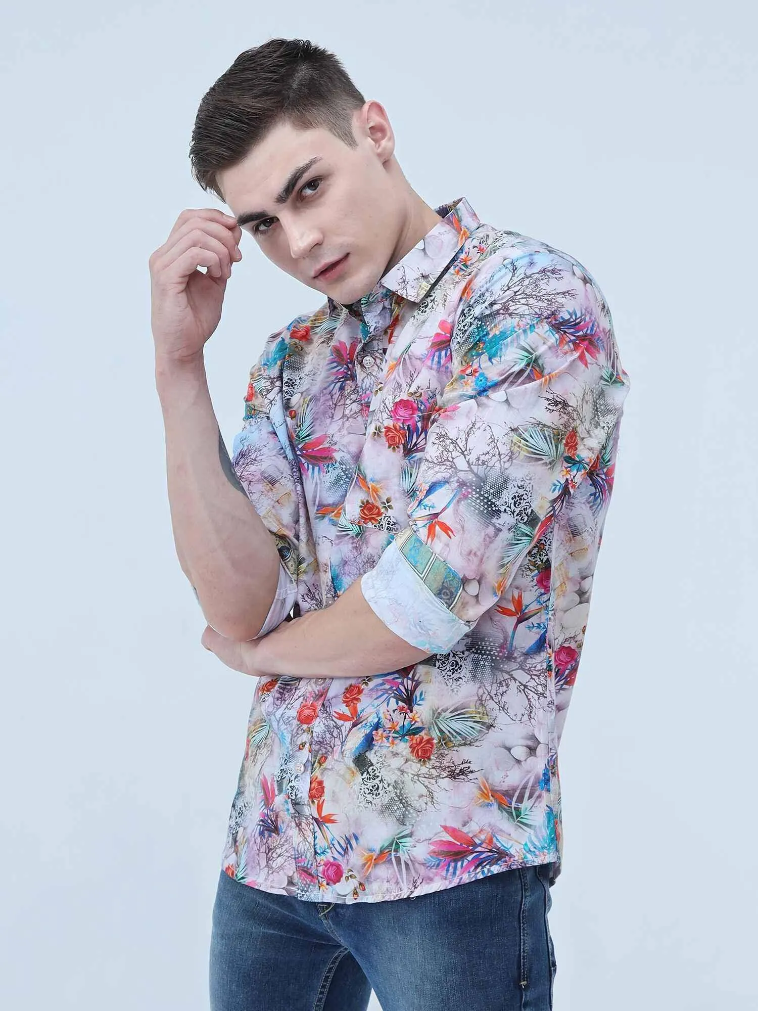 Hibiscus Tropic Digital Printed Shirt