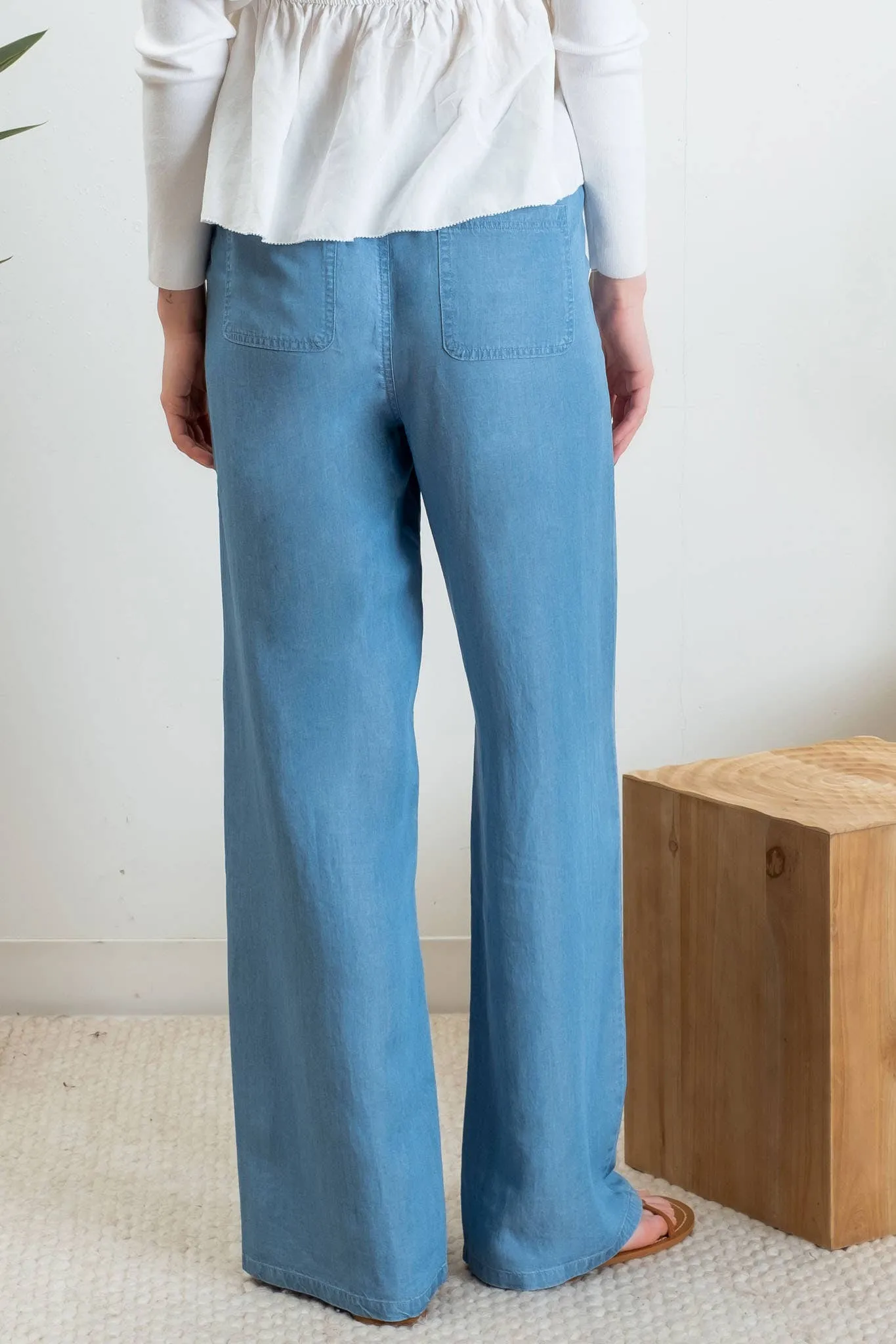 High Waist Chambray Pants