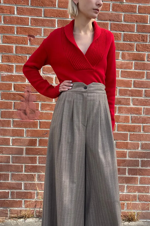 High Waist Pants in Stripe