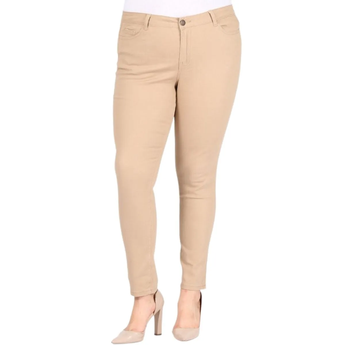 HIGH WAIST SOLID STRETCH JEANS