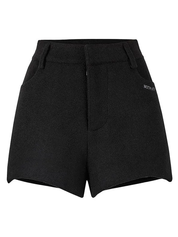 High Waist Woolen Hot Shorts