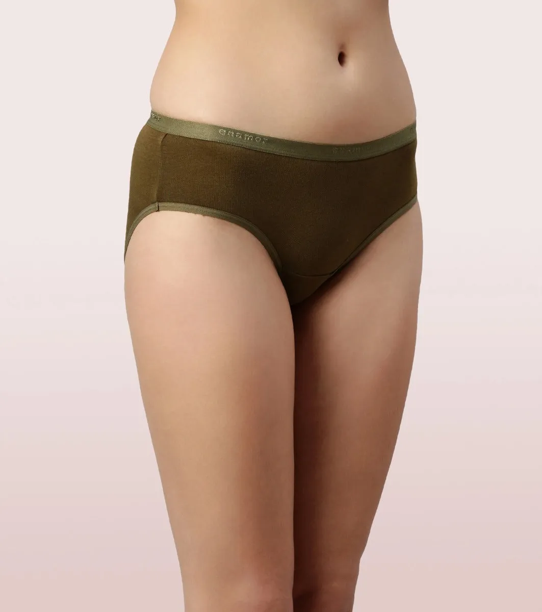 Hipster Panty | Full Coverage & Mid Waist-Assorted-Pack Of 6-Colors And Print May Vary