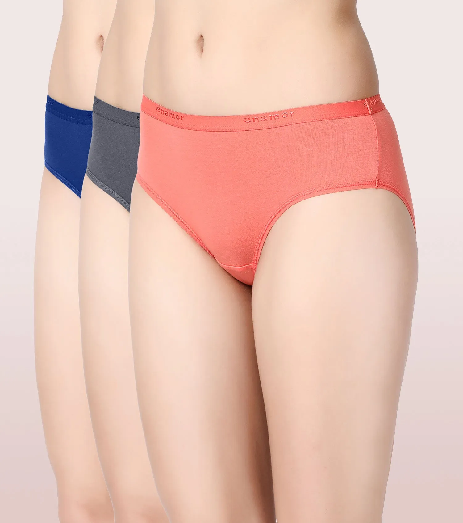 Hipster Panty | Full Coverage & Mid Waist -Pack Of 3-Colors And Print May Vary