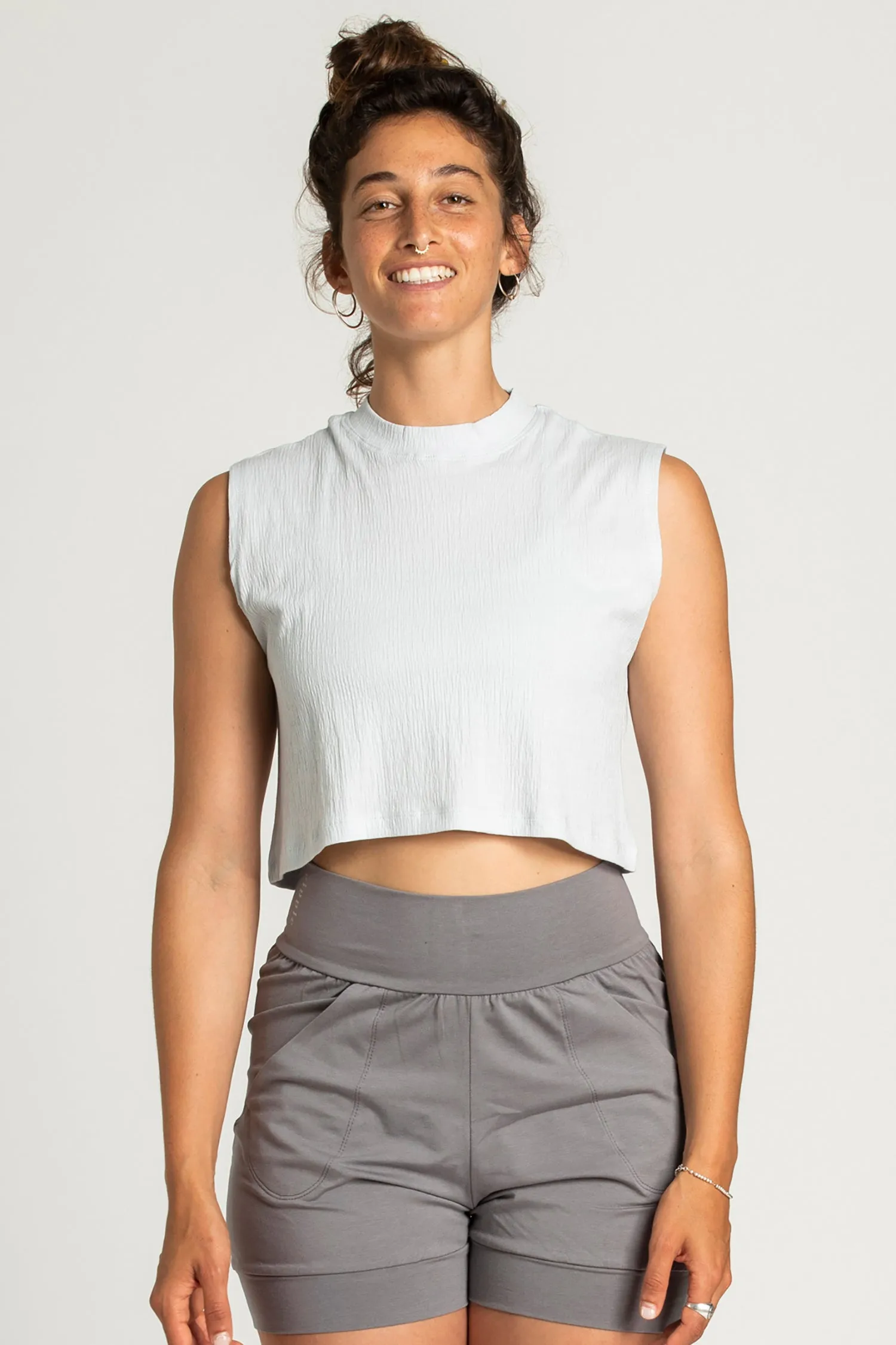 I'mPerfect High Neck Crop Box Top 50%off