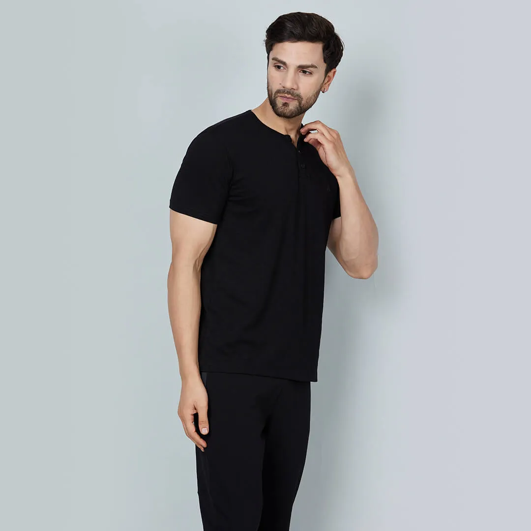 Infinia Men Stretch Slub Henley T-shirt