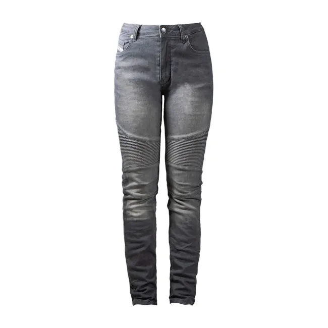 John Doe Betty Biker Ladies Jeans Light Grey