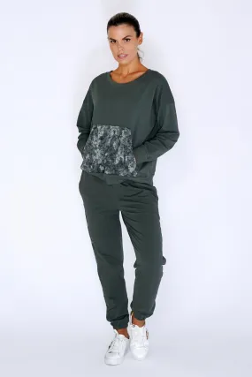 Khaki Jumper with Large Camouflage Front Pocket