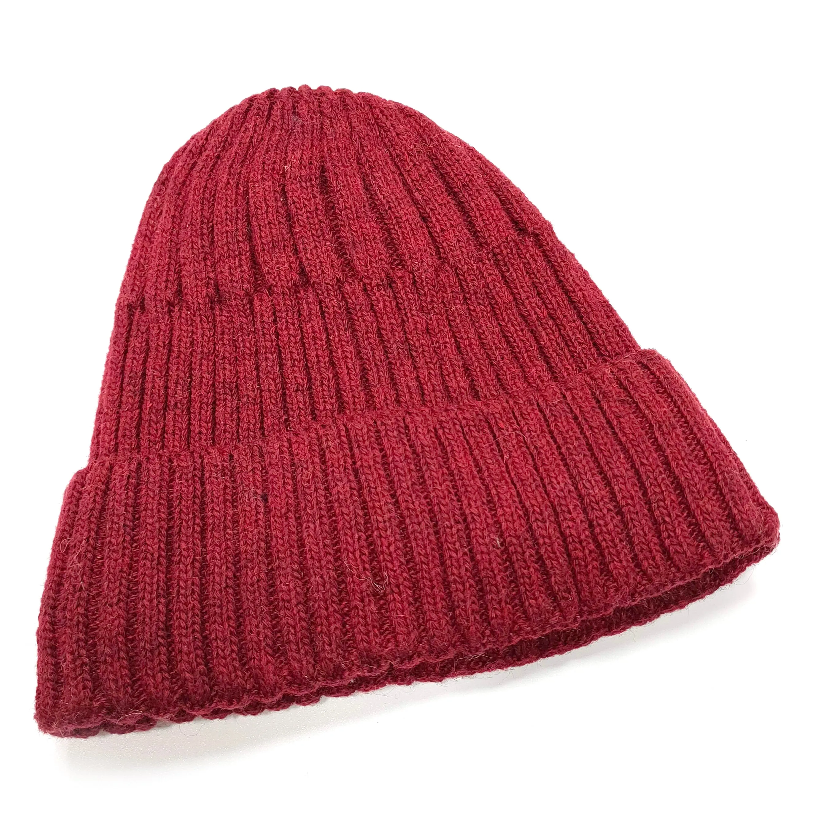 Knit Style Beanie Hat - Red