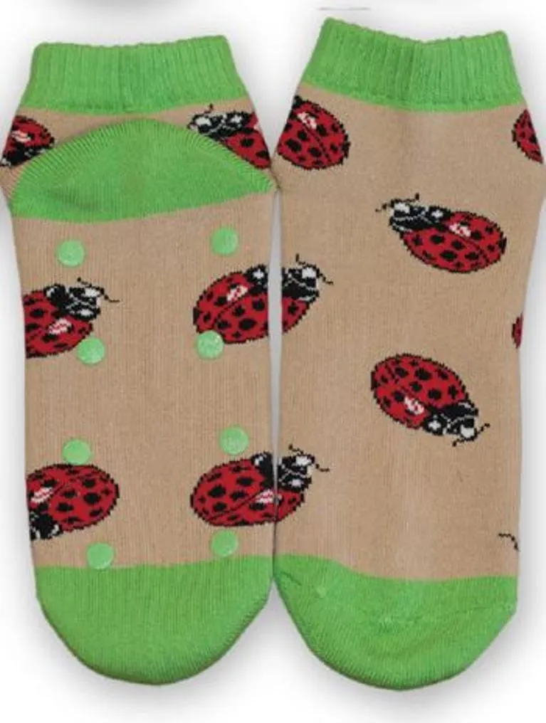 Ladybug Shorty Slipper Socks Medium