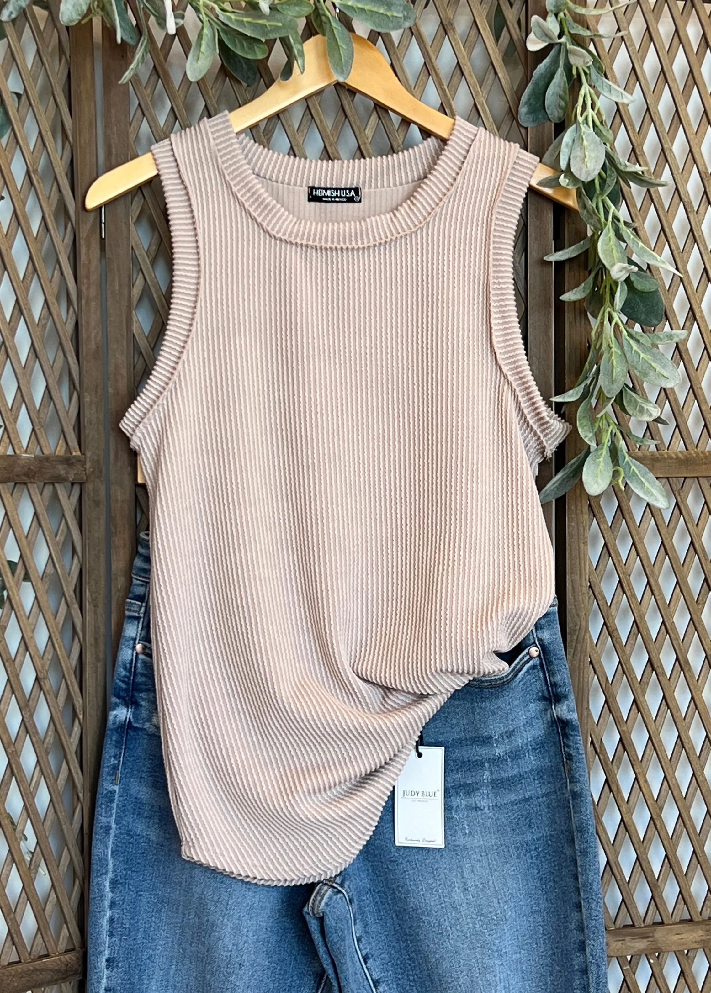 Latte Soft Ribbed Tank