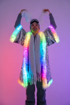 LED Sequin Kimono in "Silver Disco"