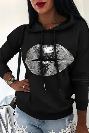 LIP HOODED SWEATSHIRT