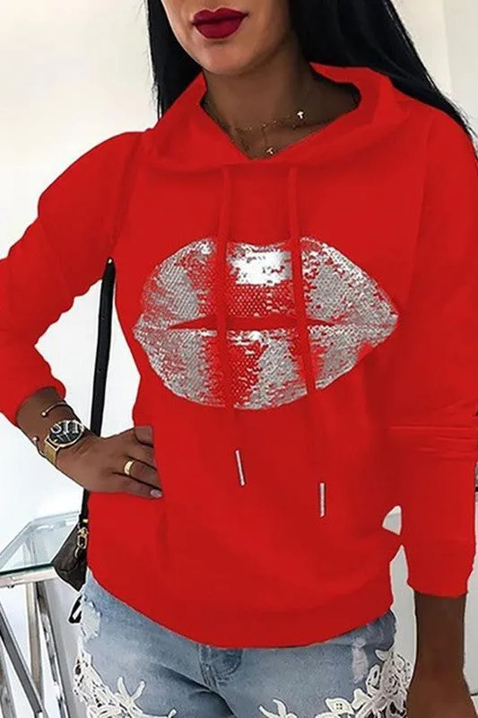 LIP HOODED SWEATSHIRT