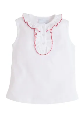 Little English Ruffled Henley - Red