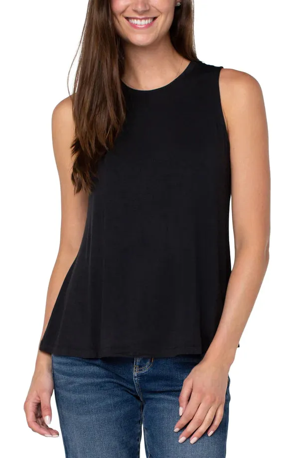 Liverpool Sleeveless Scoop Neck Tank Black