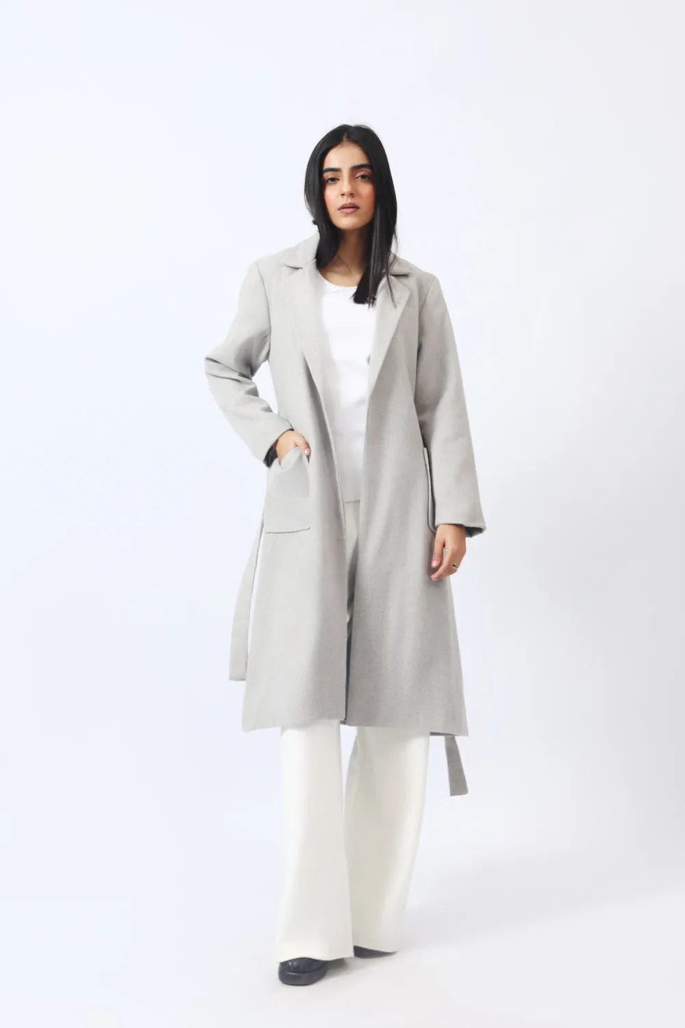 LONG COAT WITH POCKET DETAIL