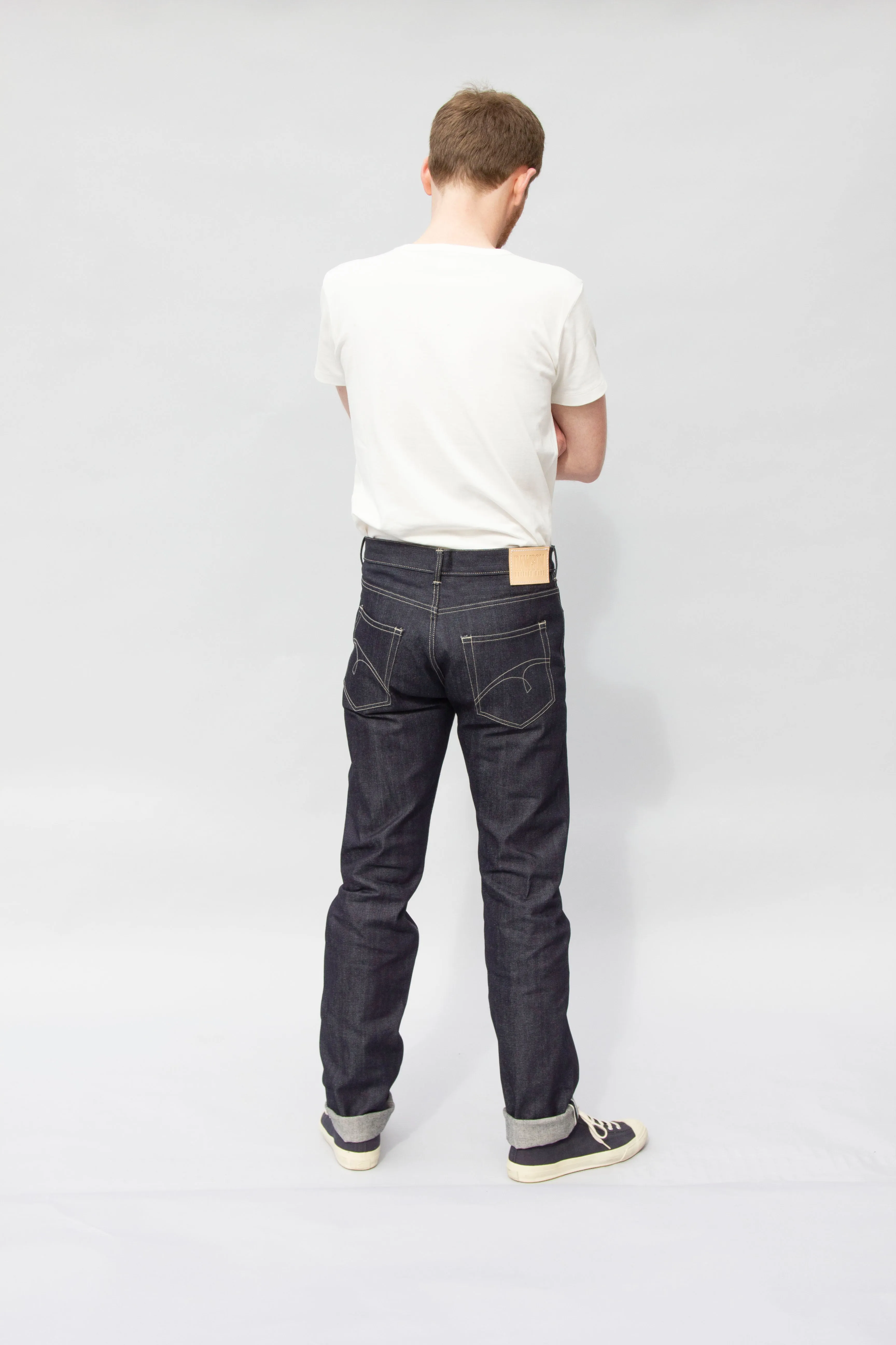 LOT 7 MENS SLIM FIT JEANS 14OZ WHITE SELVEDGE