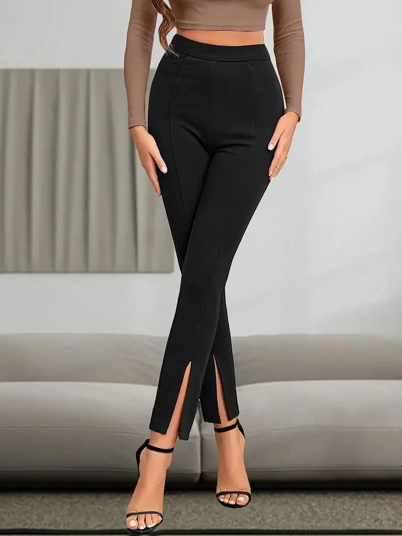 LovelyRLovely Women's High Waist Split Slim Fit Pants