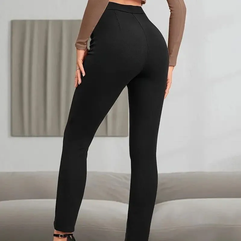 LovelyRLovely Women's High Waist Split Slim Fit Pants