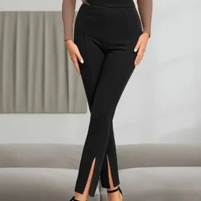 LovelyRLovely Women's High Waist Split Slim Fit Pants