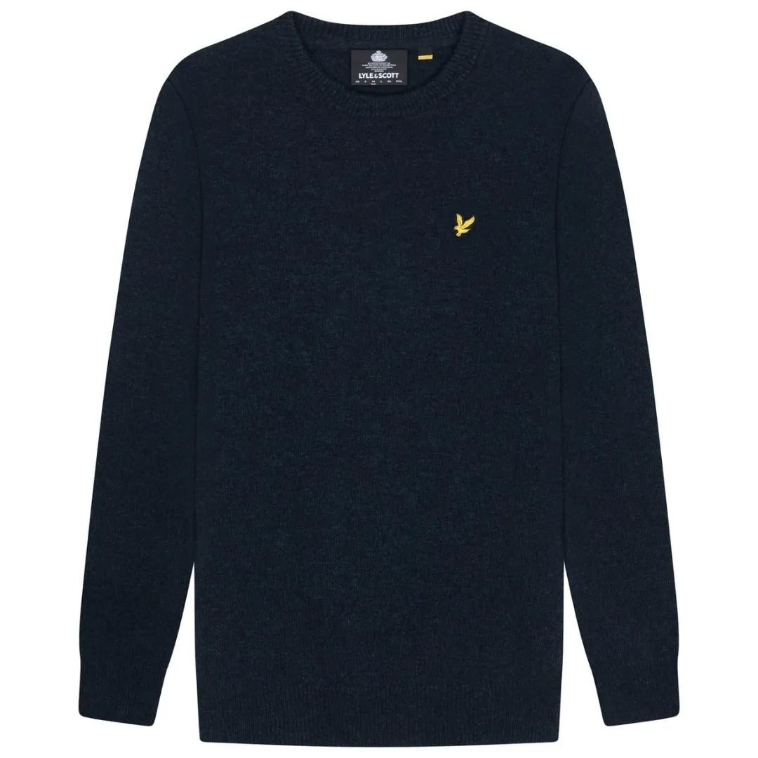 Lyle & Scott Crew Neck Lambswool Dark Navy Marl Blend Jumper