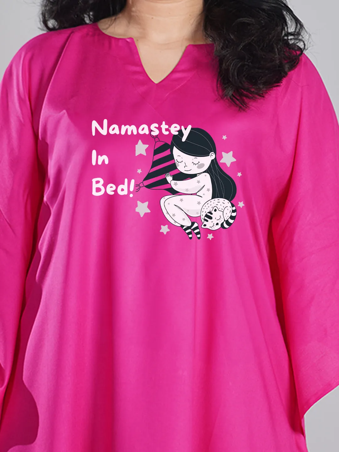 Magenta Kaftan Nightdress - Namastey