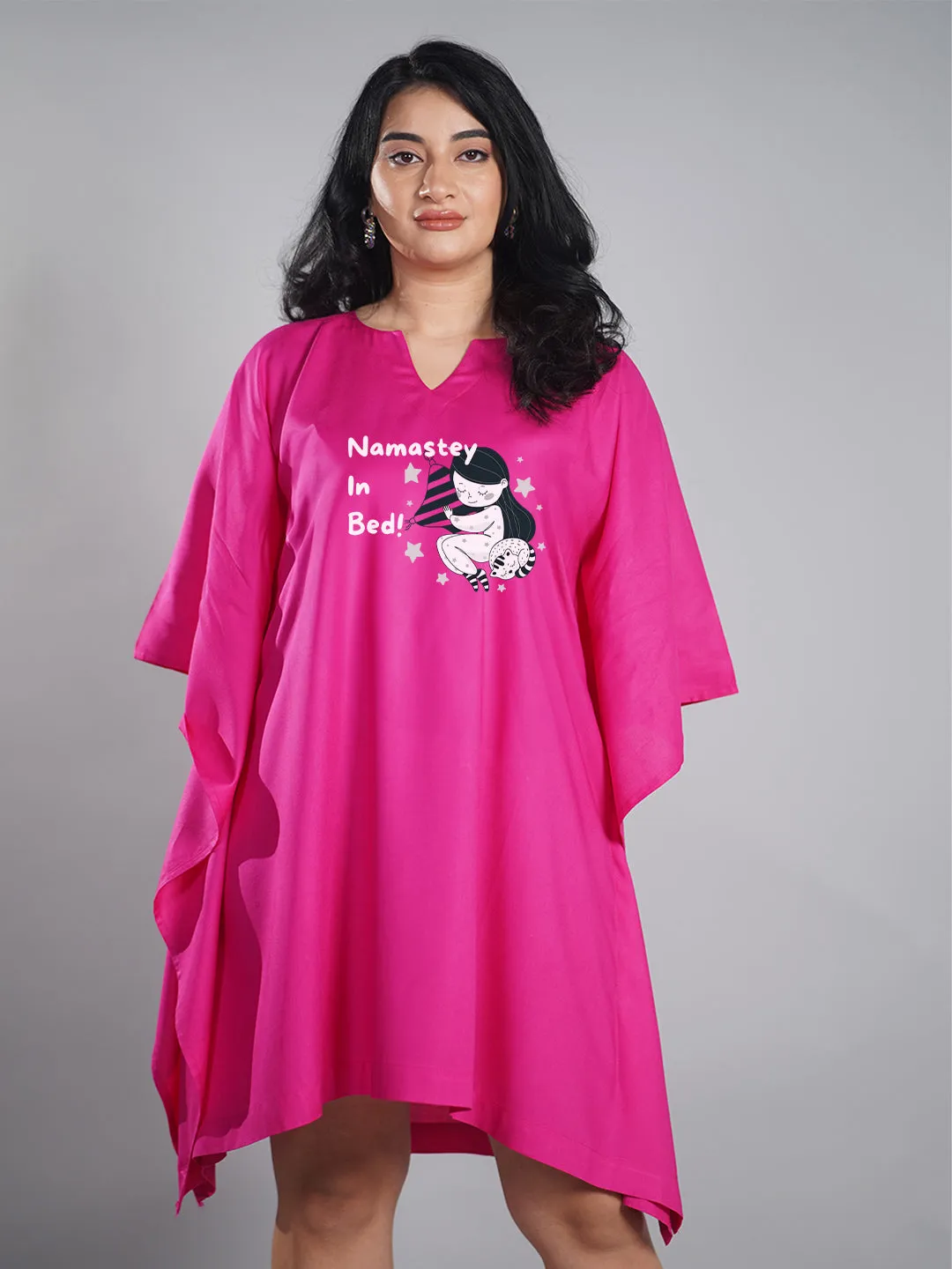 Magenta Kaftan Nightdress - Namastey