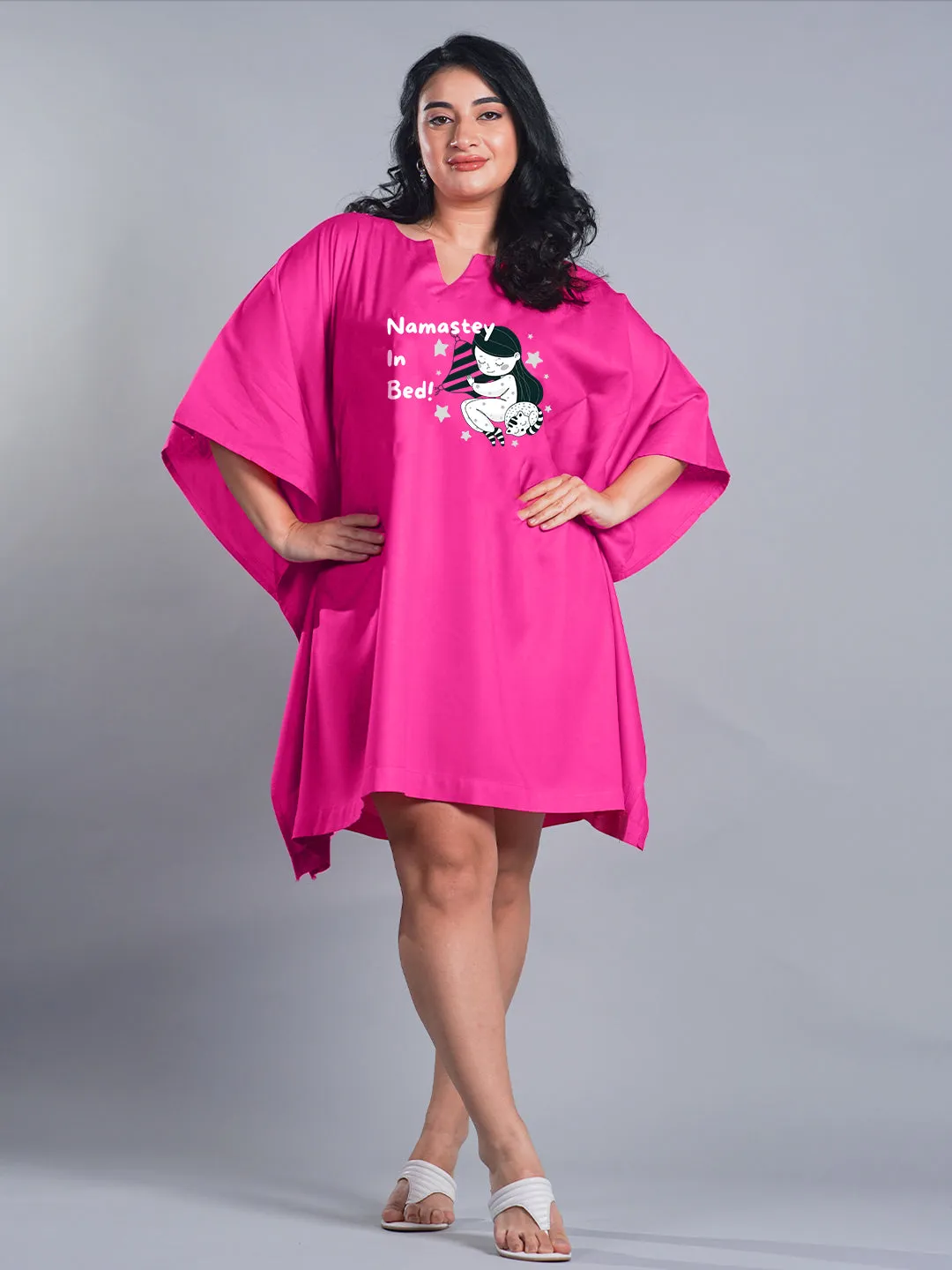 Magenta Kaftan Nightdress - Namastey