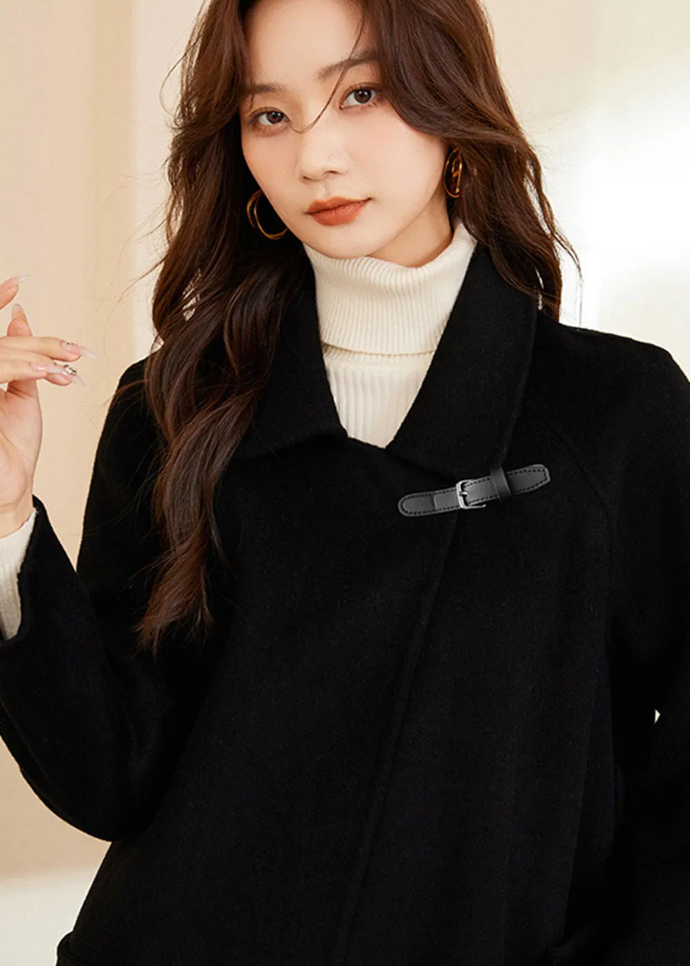 Maia Spread Collar Double Face Wool Coat