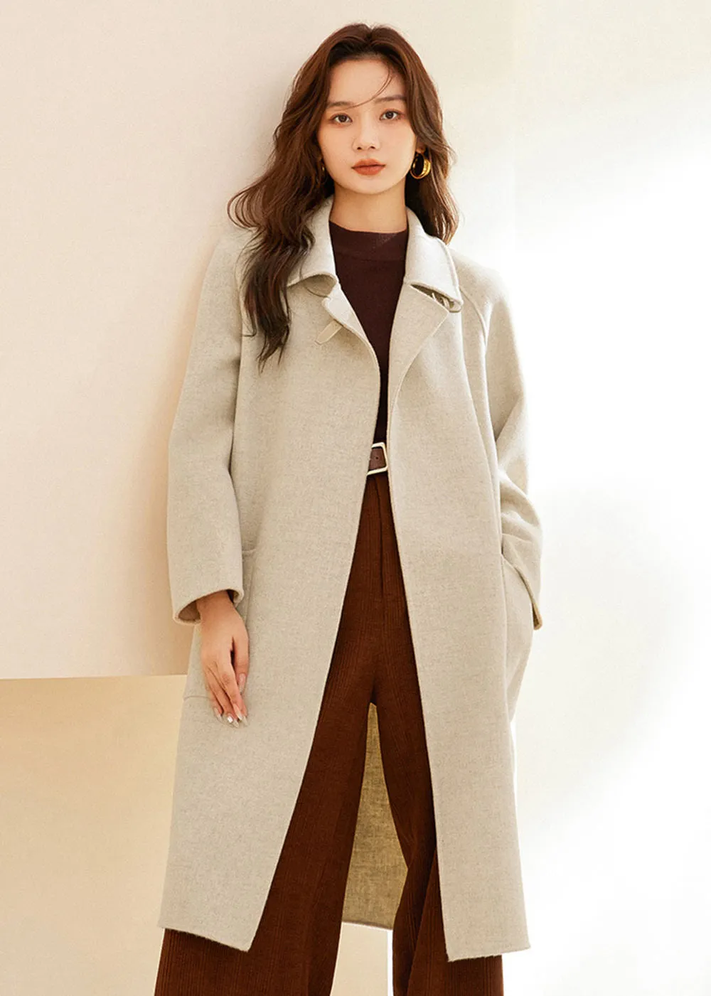 Maia Spread Collar Double Face Wool Coat