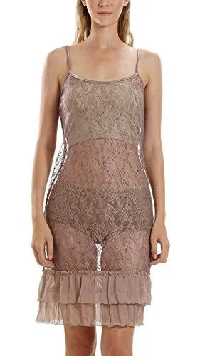 Melody See-through Baby-doll lace slip with ruffles